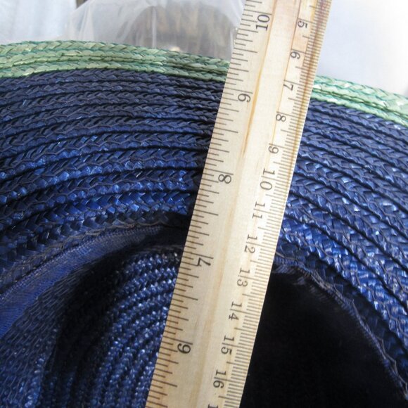 RARE VINTAGE LIZ CLAIBORNE STRAW HAT made in ITALY 7 1/2 main image 9